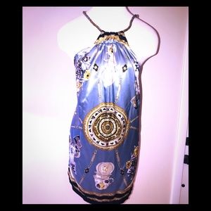 Versace-style silky handkerchief tunic/mini dress